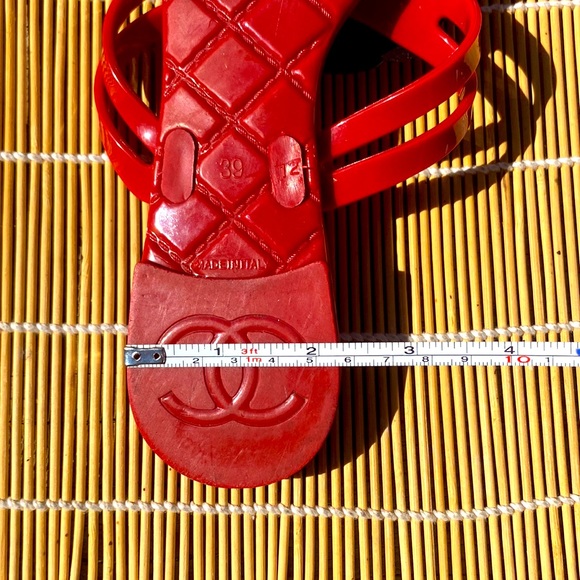 Chanel, Red and Black Rose Camelia Sandals - Picture 10 of 10